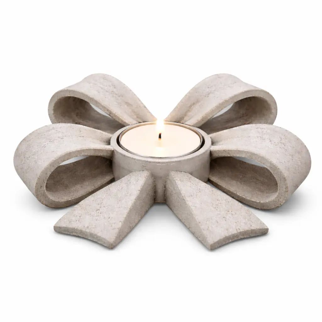 Podarunek Światła — detal świecznika z betonu 2